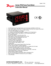 Thumbnail of document Manual - Series APM, MPM & PPM Dual Line Configurable Panel Meters